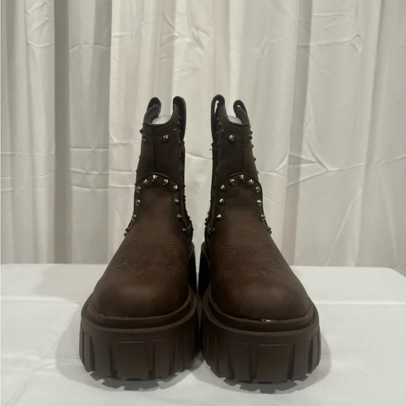 Current Mood Studded Platform Vegan Leather boots - Picture 2 of 6